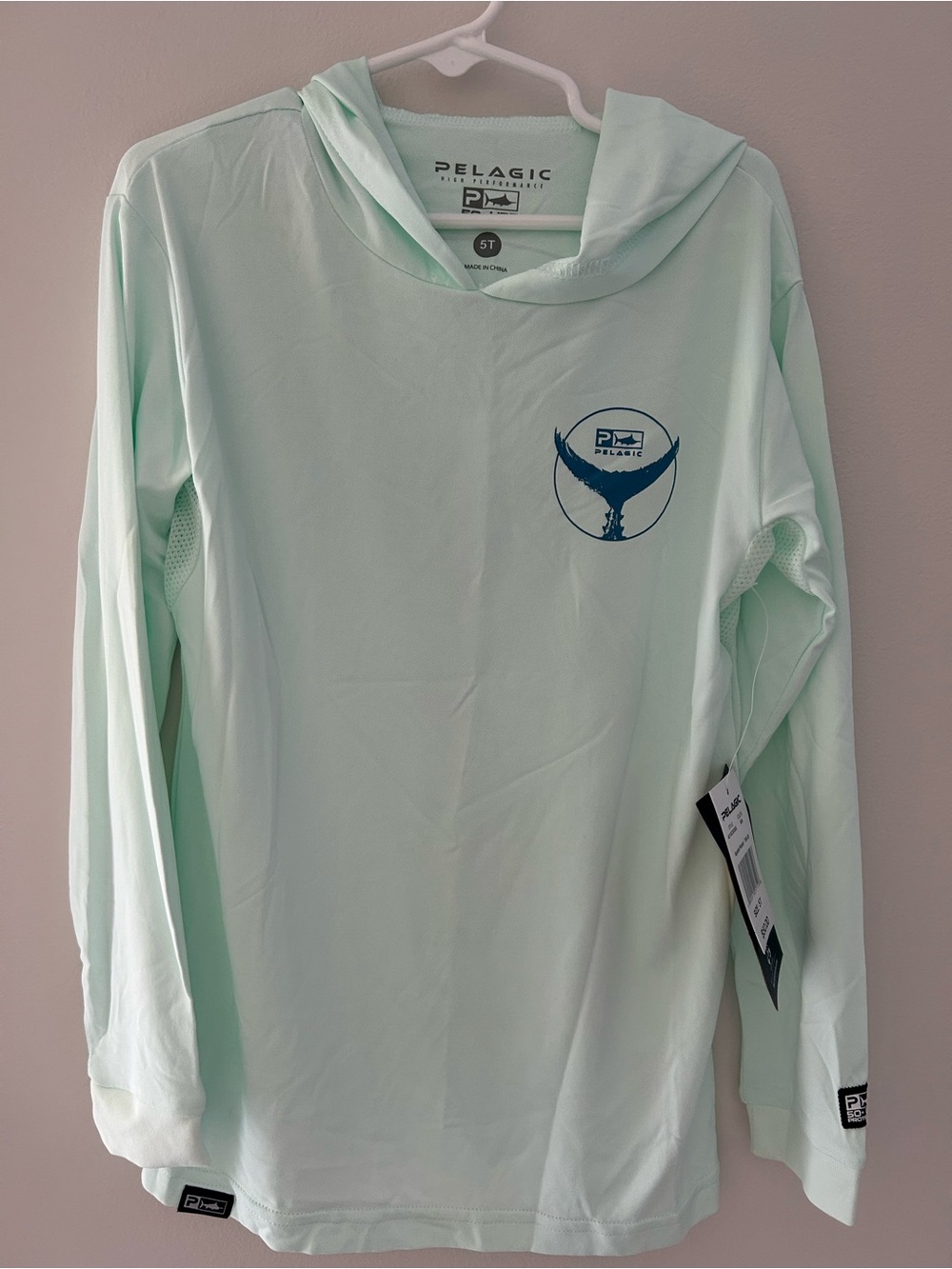 Pelagic Seafoam Green Performance Hoodie size 5T